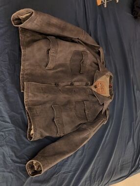 Guess Men's Gray Suede Shirt Jacket